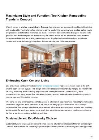 Maximizing Style and Function Top Kitchen Remodeling Trends in Concord