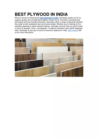 BEST PLYWOOD IN INDIA