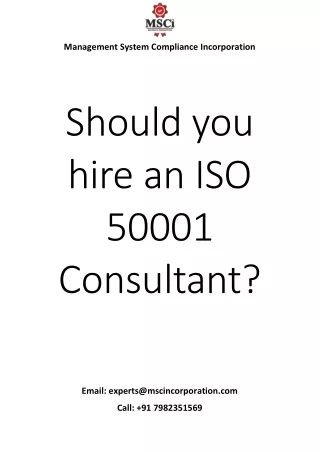 Should you hire an ISO 50001 Consultant