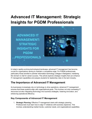 Advanced IT Management_ Strategic Insights for PGDM Professionals