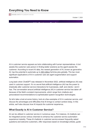 The Role of AI in Customer Service