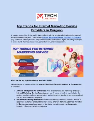 TechMetronix_ Leading Internet Marketing Service Provider in Gurgaon