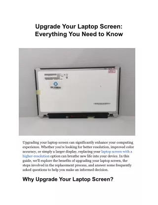 Upgrade Your Laptop Screen_ Everything You Need to Know