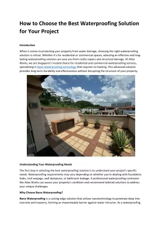 Finding the Right Waterproofing Solution for Your Project