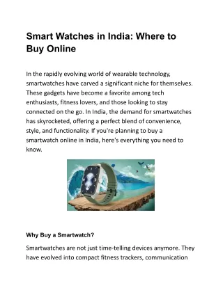 Smart Watches in India_ Where to Buy Online