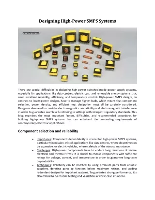 Designing High-Power SMPS Systems