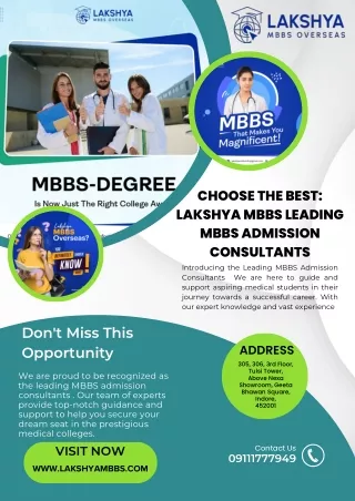 CHOOSE THE BEST LAKSHYA MBBS LEADING MBBS ADMISSION CONSULTANTS