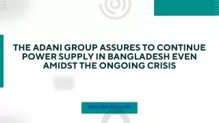 The Adani Group Assures To Continue Power Supply In Bangladesh Even Amidst The Ongoing Crisis