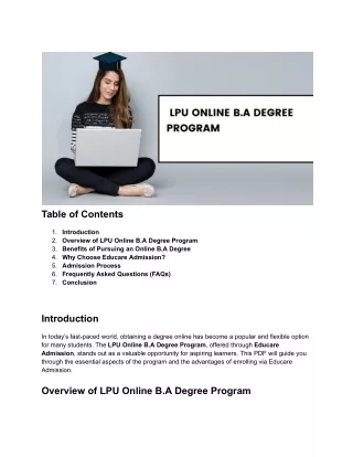 Achieve Your Goals with LPU's Online B.A. Degree Program!