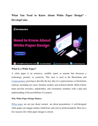 What You Need to Know About White Paper Design