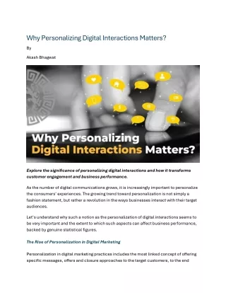 Why Personalizing Digital Interactions Matters