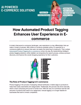 Automated Product Tagging for e-commerce | ClasifAI