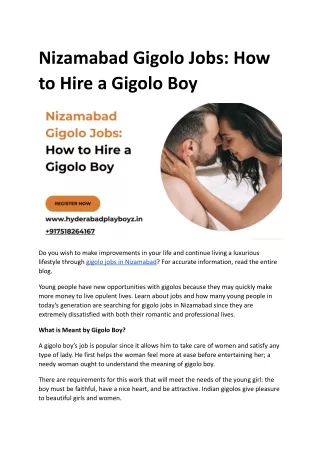 Nizamabad Gigolo Jobs_ How to Hire a Gigolo Boy