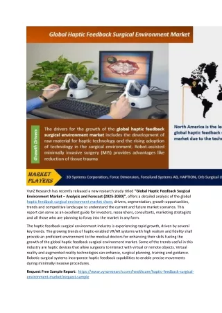 Haptic Feedback Surgical Environment Market Sluggish Growth Rate Foreseen2030