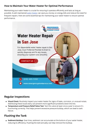 How to Maintain Your Water Heater for Optimal Performance