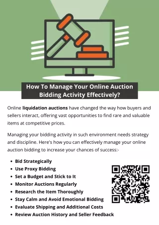 How To Manage Your Online Auction Bidding Activity Effectively?