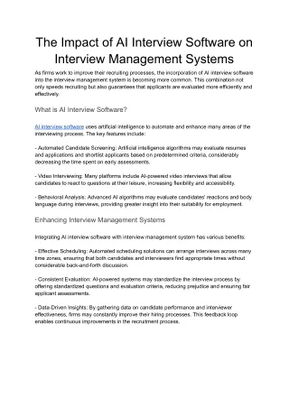 The Impact of AI Interview Software on Interview Management Systems