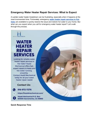 Emergency Water Heater Repair Services_ What to Expect