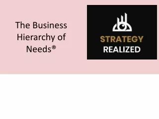 The Business Hierarchy of Needs