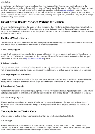 Unveiling the Beauty: Wooden Watches for Women
