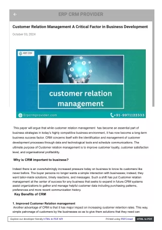 Customer Relationship Management (CRM): Building Stronger, More Profitable Conne