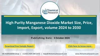 High Purity Manganese Dioxide Market Size, Price, Import, Export, volume 2024 to 2030