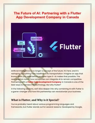 The Future of AI Partnering with a Flutter App Development Company in Canada