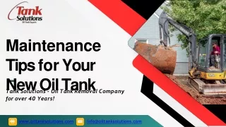 Maintenance Tips for Your New Oil Tank