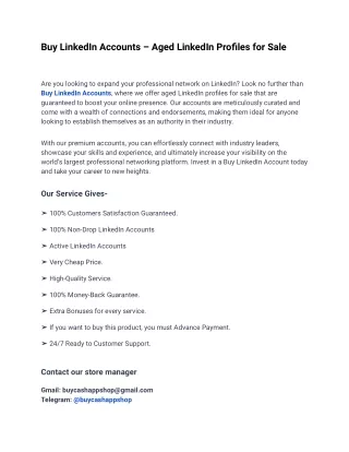 What are the benefits of Buy LinkedIn Accounts?