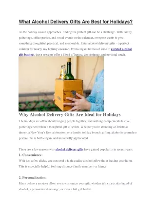What Alcohol Delivery Gifts Are Best for Holidays