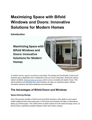 Maximizing Space with Bifold Windows and Doors_ Innovative Solutions for Modern Homes