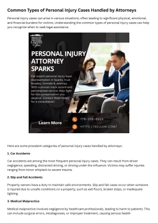Common Types of Personal Injury Cases Handled by Attorneys