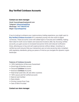What are the benefits of Buy Verified Coinbase Accounts?