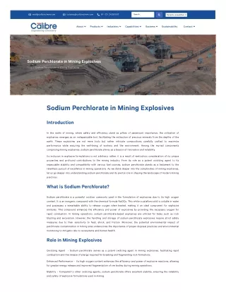 Enhancing Mining Safety with Sodium Perchlorate