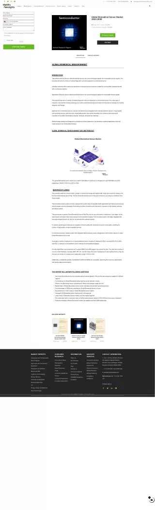 Global Biomedical Sensor Market size 2023-2030