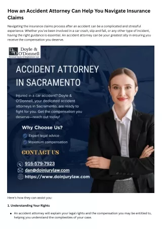 How an Accident Attorney Can Help You Navigate Insurance Claims