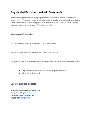 What are the benefits of Buy Verified Paxful Account?