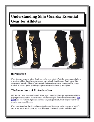 Understanding Shin Guards Essential Gear for Athletes