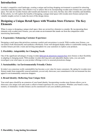 Designing a Unique Retail Space with Wooden Store Fixtures