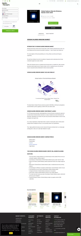 Global Sodium Chloride Windows Market 2024-2030