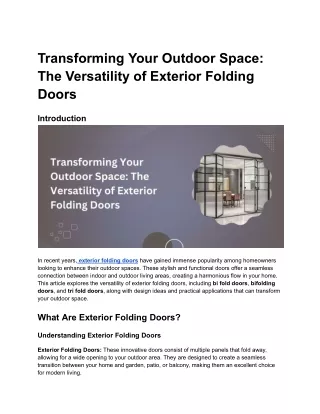 Transforming Your Outdoor Space_ The Versatility of Exterior Folding Doors