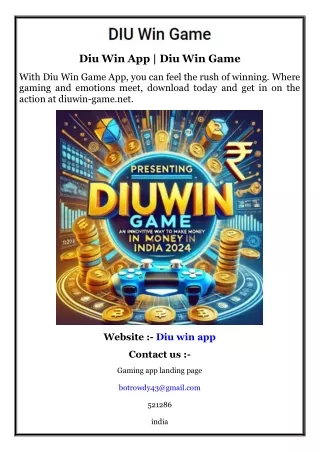 Diu Win App  Diu Win Game