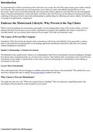Embrace the Motorcoach Lifestyle: Why Prevost is the Top Choice