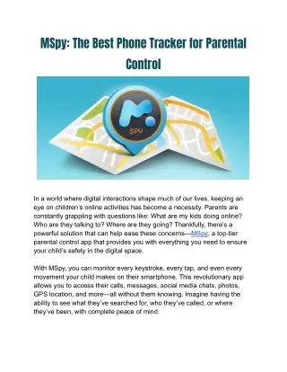 MSpy_ The Best Phone Tracker for Parental Control