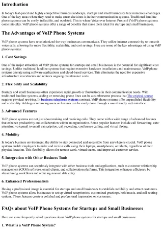 Why VoIP Phone Systems are Ideal for Startups and Small Businesses