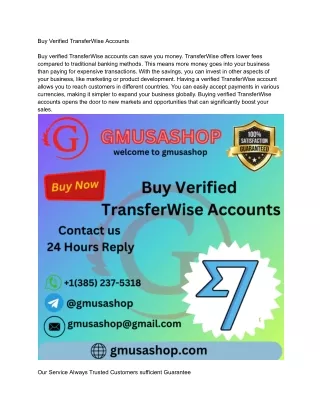 Buy Verified TransferWise Accounts
