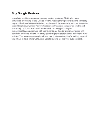 Buy Google Reviews