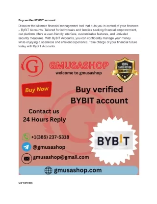 Buy verified BYBIT account