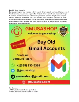 Buy Old Gmail Accounts