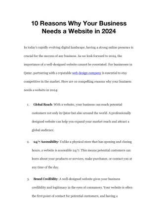 10 Reasons Why Your Business Needs a Website in 2024